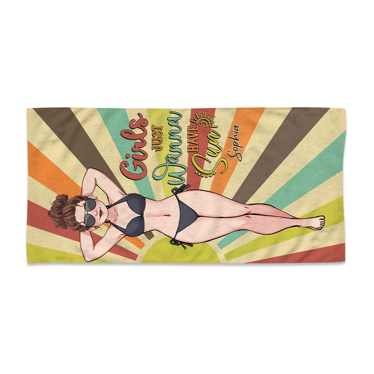 Always On Vacay - Sea Lover gift for friend, sister, girlfriend, wife, mom - Personalized Beach Towel