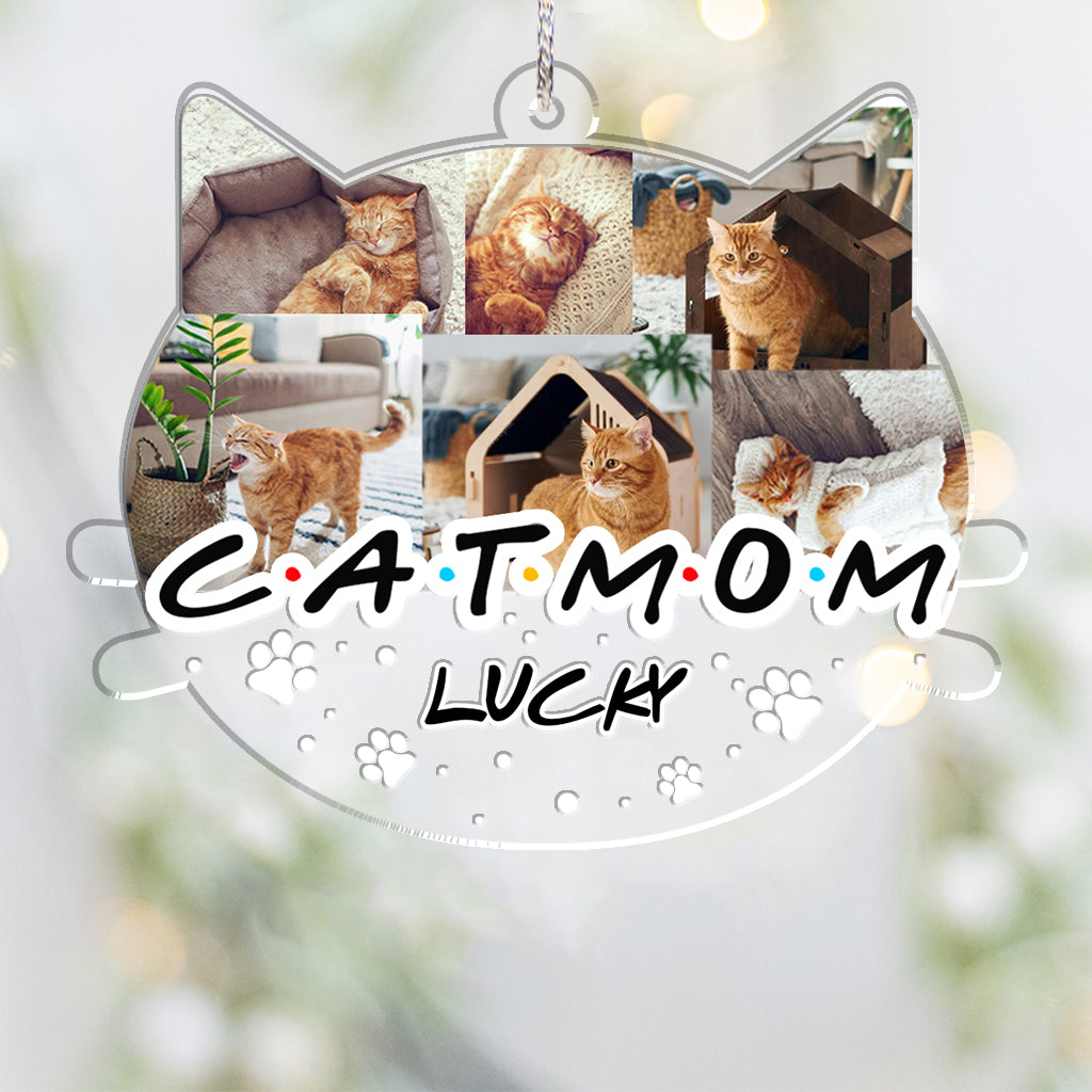 Cat Mom Dog Mom Cat Dad Dog Dad - Personalized Cat Ornament