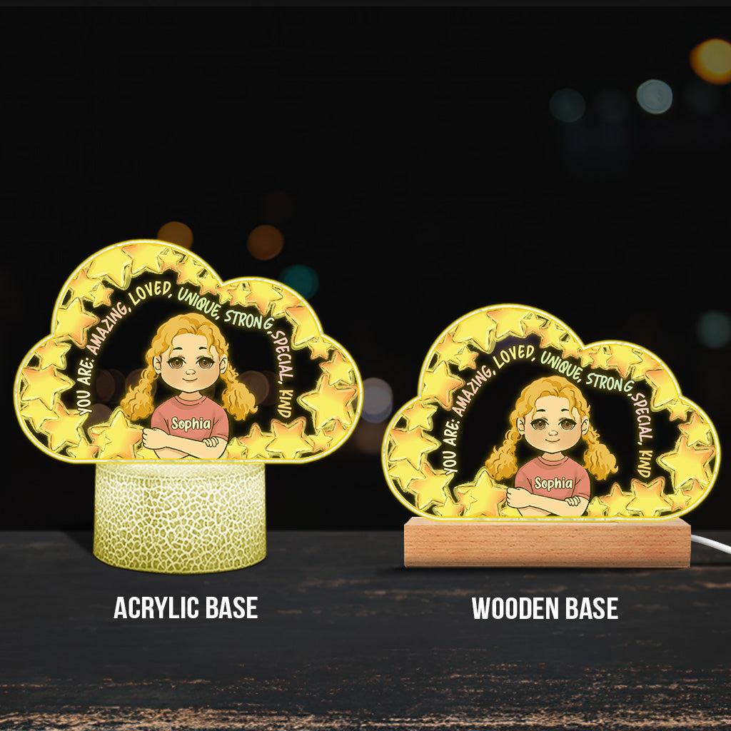 You Are Amazing - Personalized Family Shaped Plaque Light Base