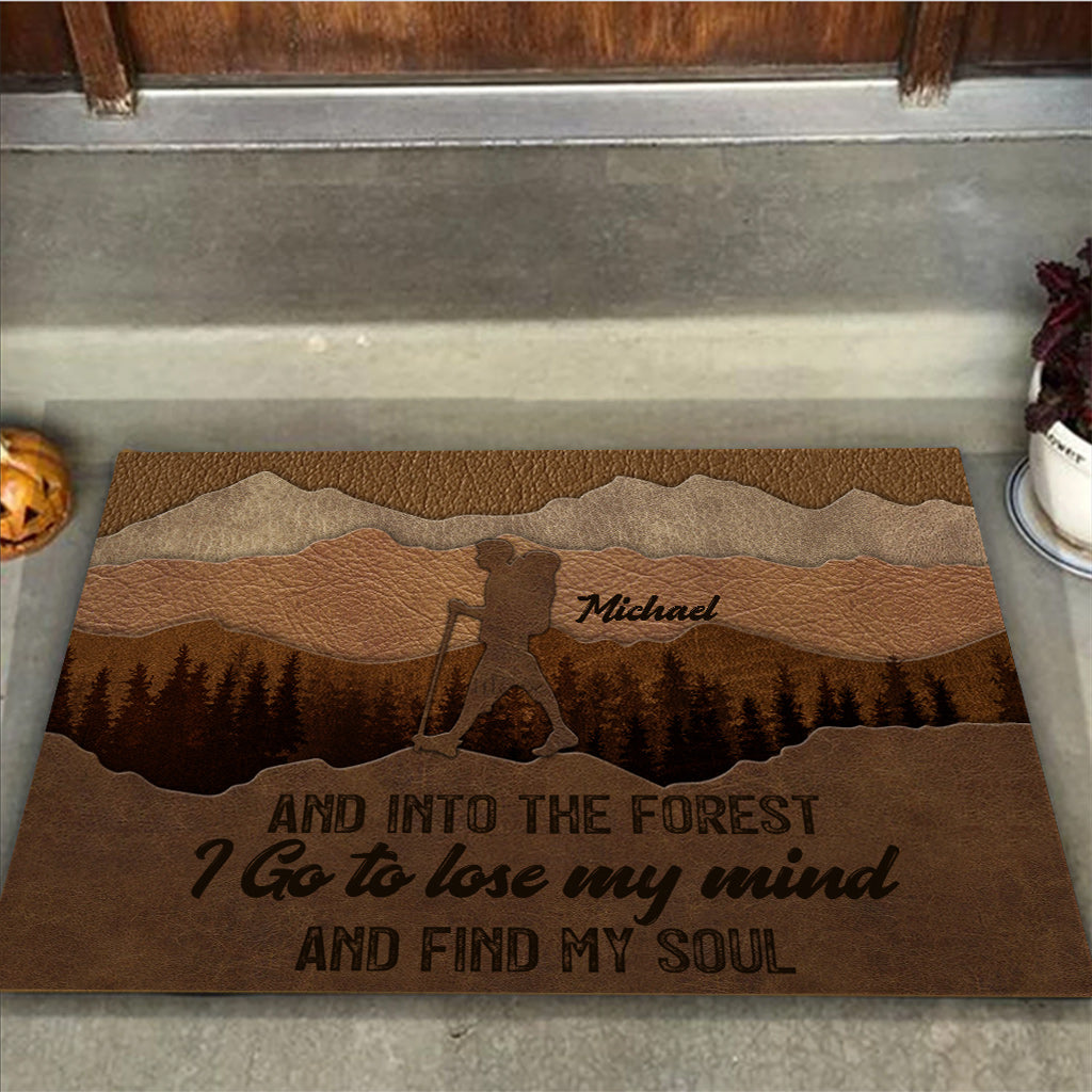 And Into The Forest I Go - Personalized Hiking Doormat