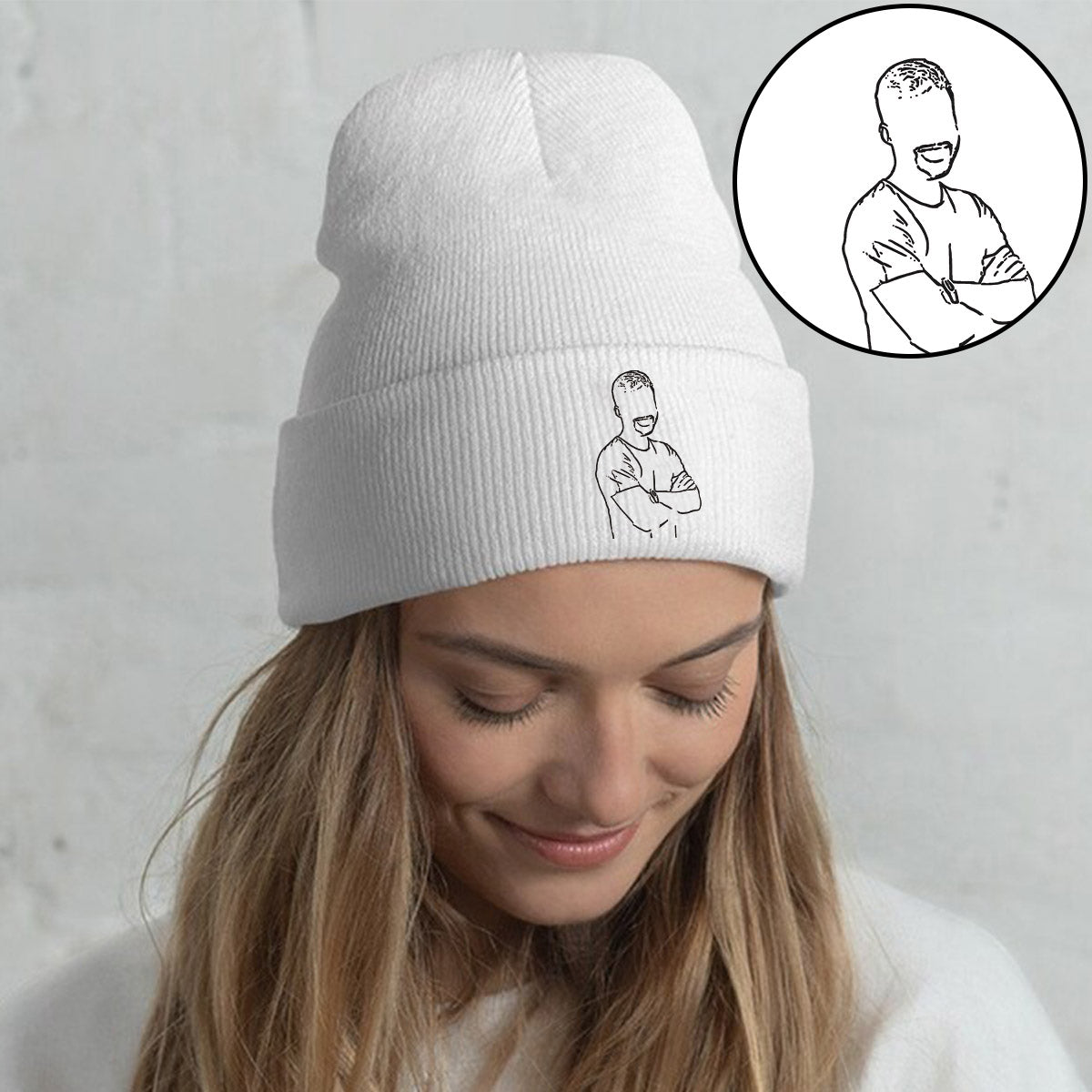 Custom Photo - Personalized Son Embroidered Beanie