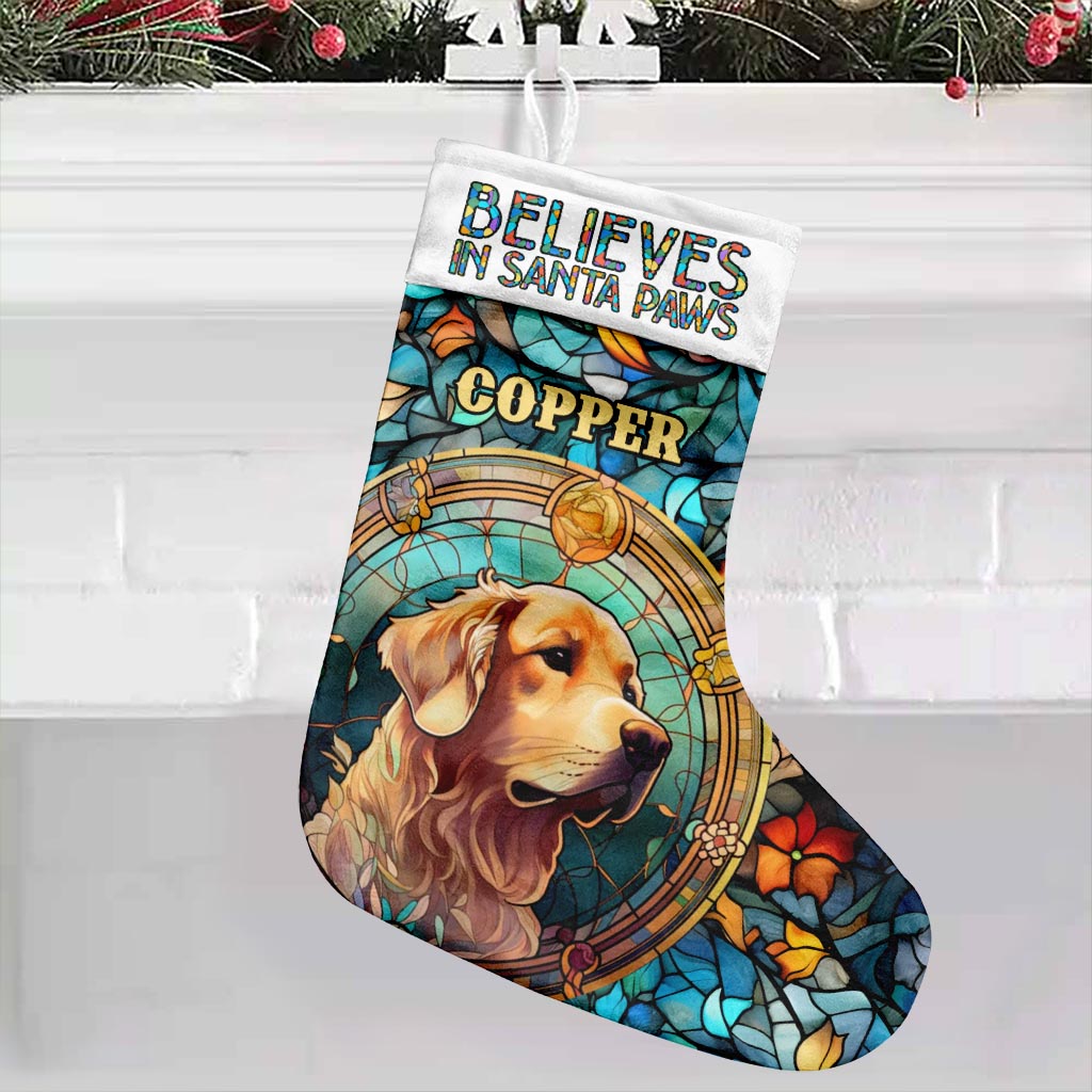 Believes In Santa Paws - Personalized Dog Christmas Stockings