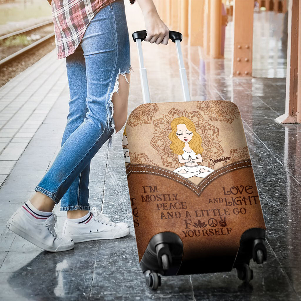 I'm Mostly Peace - Personalized Yoga Luggage Cover
