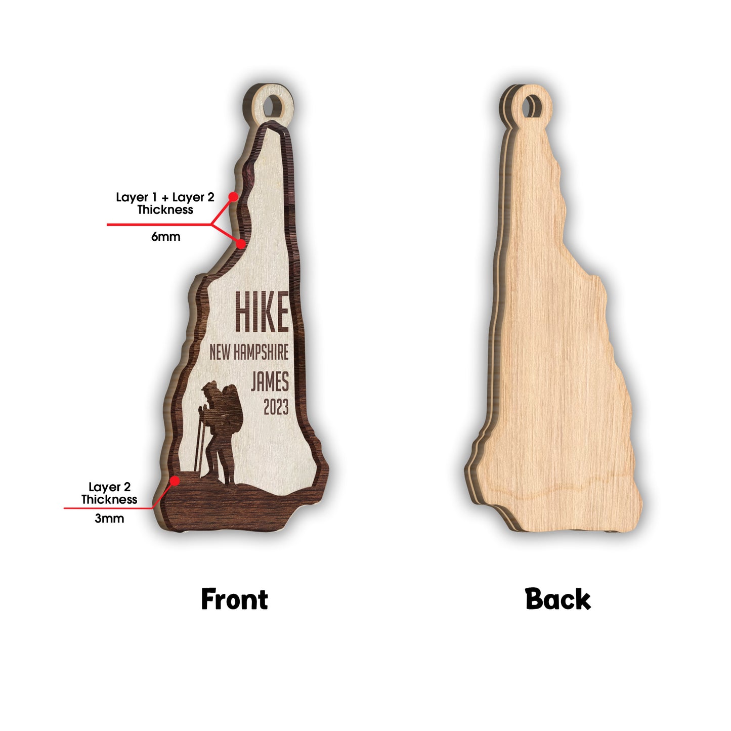 Hiking Team - Personalized Hiking 2 Layered Piece Ornament