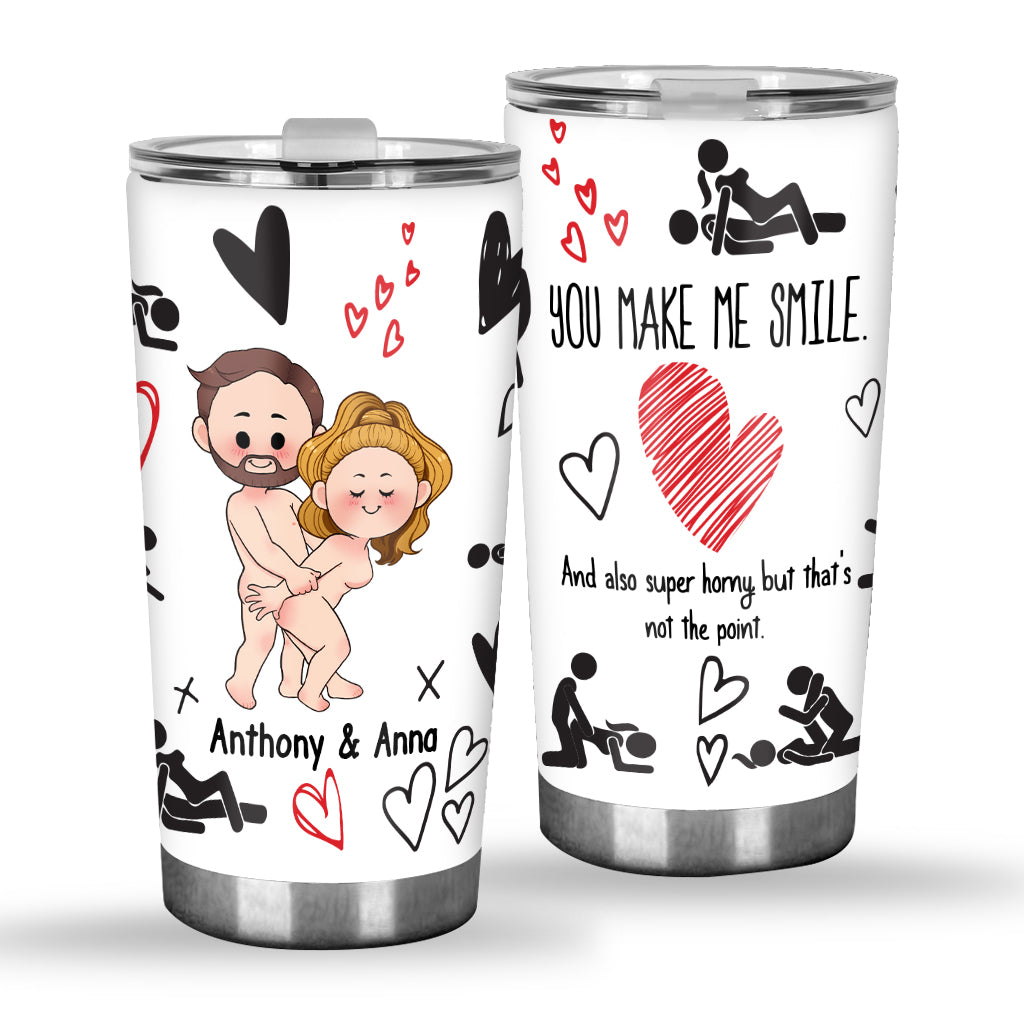 You Make Me Smile - Personalized Couple Tumbler