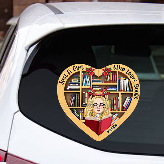 Just A Girl Who Loves Book - Personalized Book Decal Full