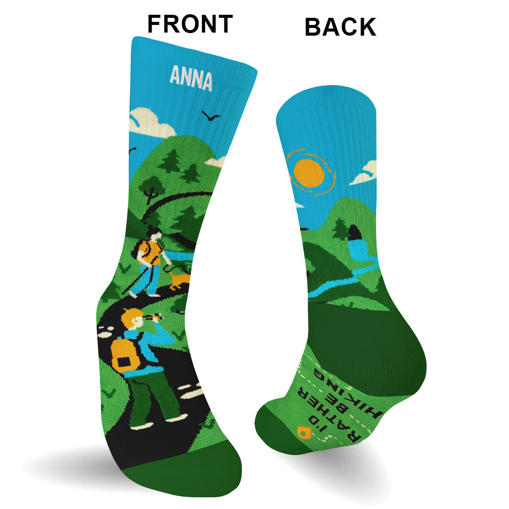 I'd Rather Be Hiking - Personalized Hiking Socks