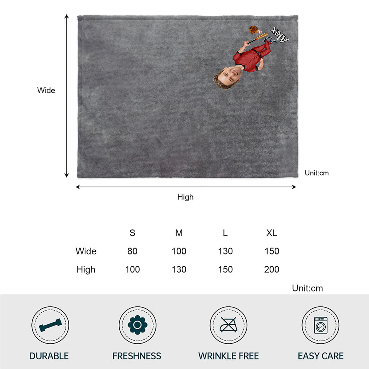 Love Sports - Personalized Baseball Blanket