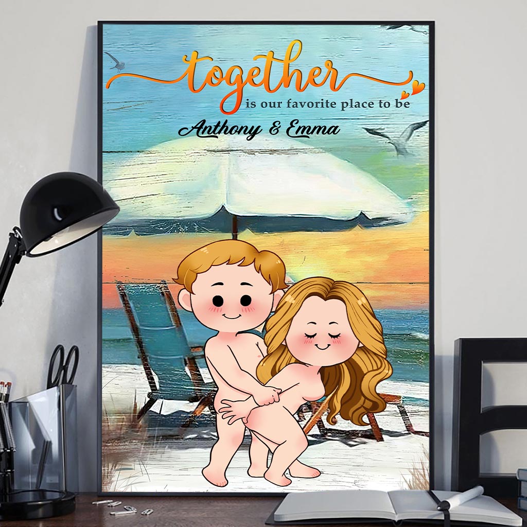 Together Is Our Favorite Place To Be - Personalized Couple Canvas And Poster