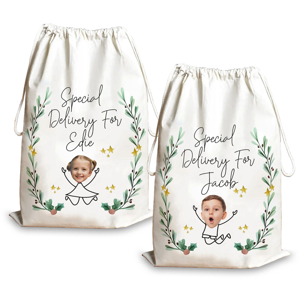Special Delivery For - Personalized Kid Drawstring Tote Bag