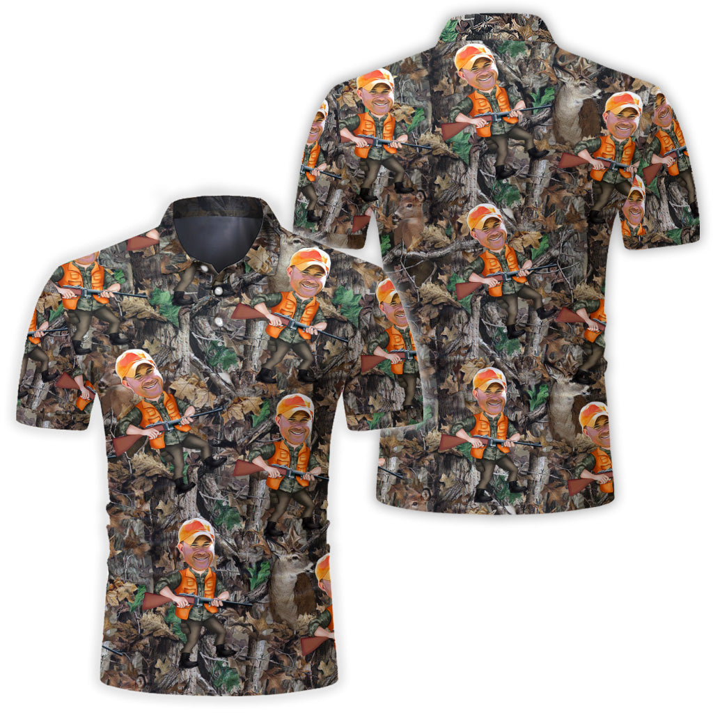 Photo Inserted Hunter - Personalized Hunting Polo Shirt