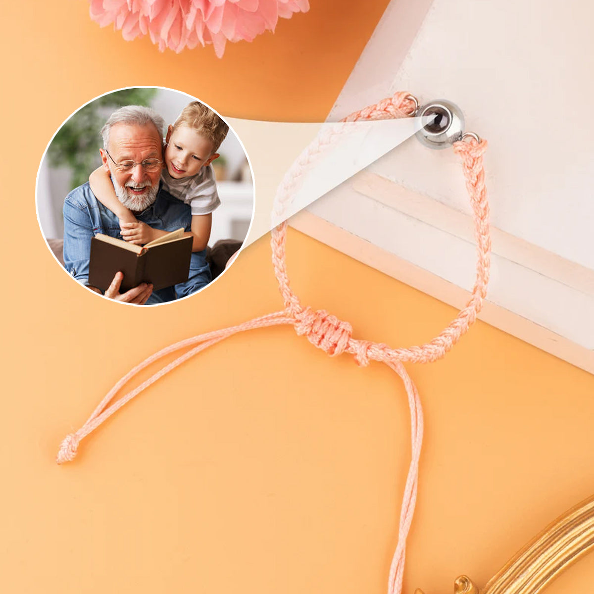 Love Grandpa - Gift for grandpa - Personalized Projection Bracelet