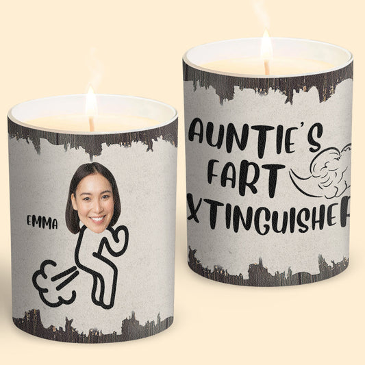 Fart Extinguisher - Gift for dad, grandma, grandpa, mom, uncle, aunt, son, daughter, brother, sister, granddaughter, grandson, husband, wife, boyfriend, girlfriend, friend - Personalized Candle With Wooden Lid