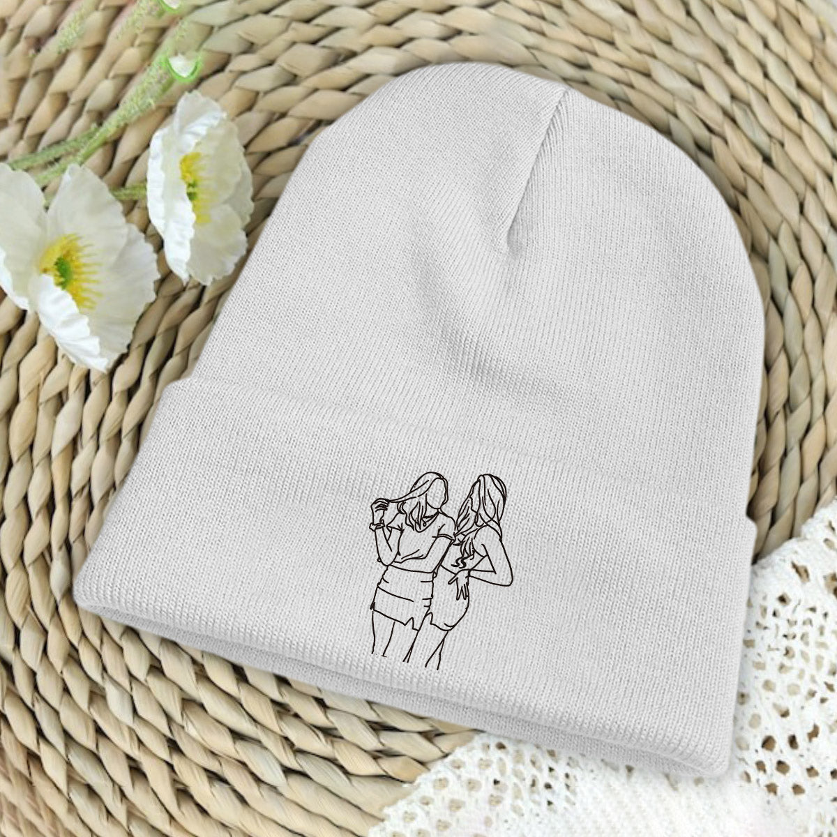 Custom Photo - Personalized Daughter Embroidered Beanie