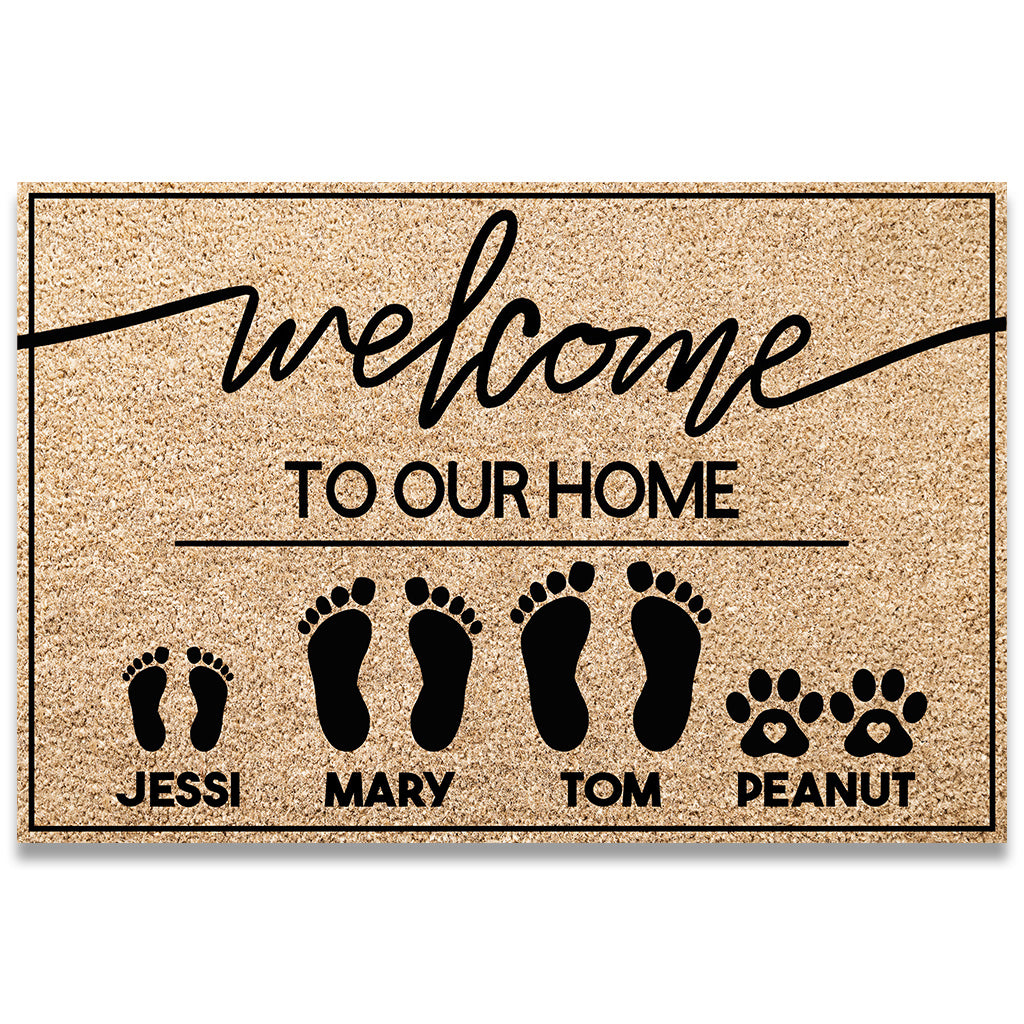 Welcome To Our Home - Personalized Housewarming Doormat