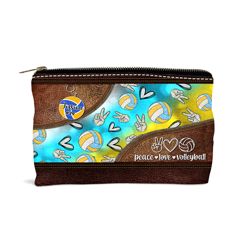 Peace Love Volleyball - Personalized Volleyball Pouch