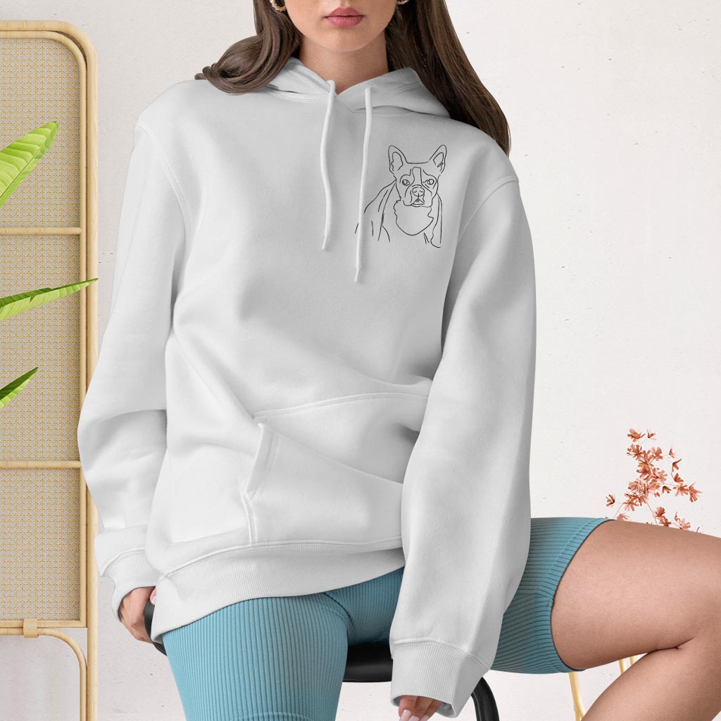 Custom Line Art - Personalized Dog Embroidered Hoodie