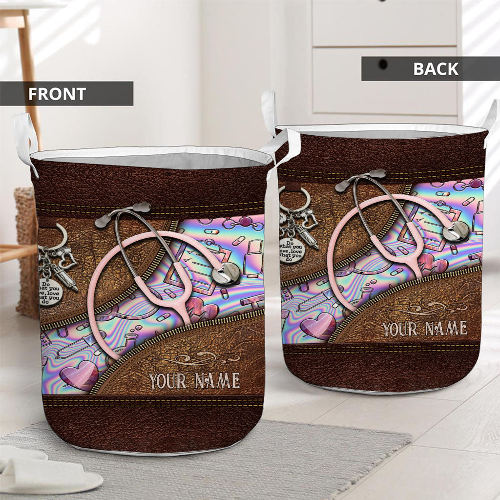 Pink Stethoscope - Personalized Nurse Storage Basket