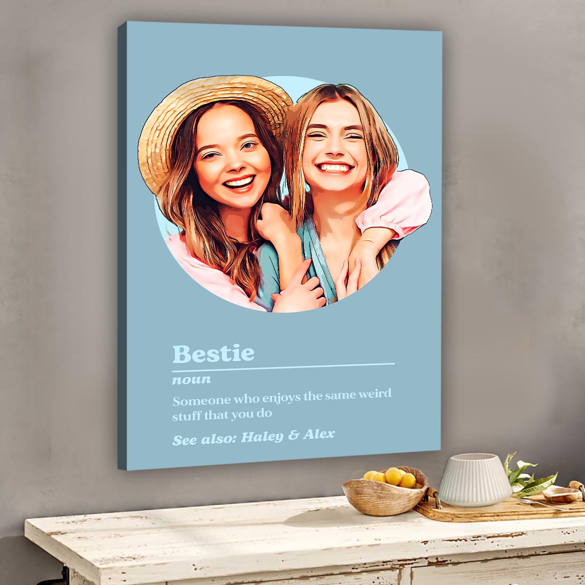Bestie Portrait Definition - Personalized Bestie Canvas And Poster