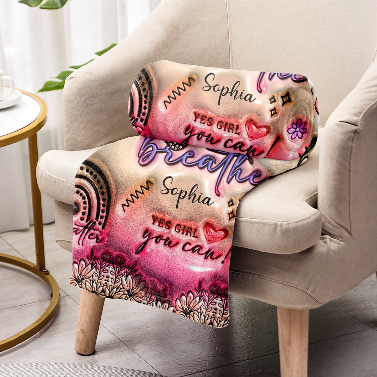 Positive Affirmations Butterfly - Personalized Butterfly Blanket