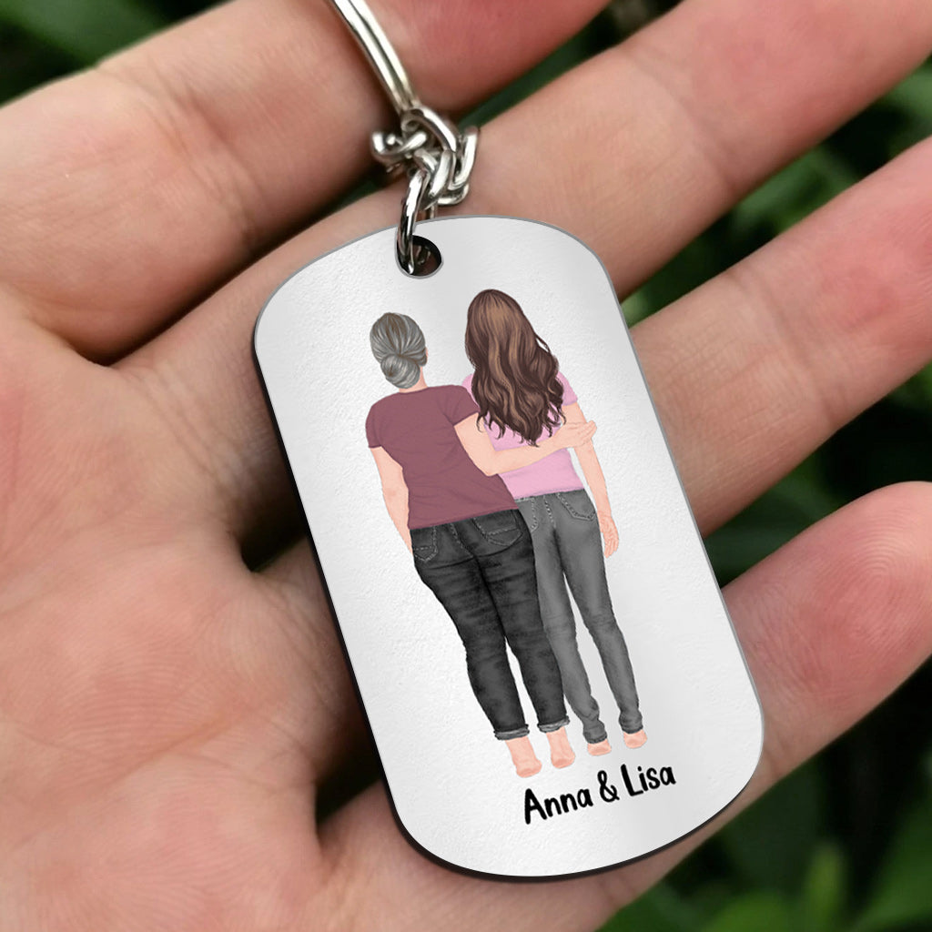 The True Definition Of A Mother - Gift for Step Mom - Personalized Stainless Steel Keychain