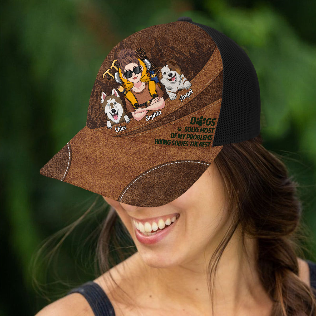 Hiking And Dogs - Personalized Hiking Trucker Hat