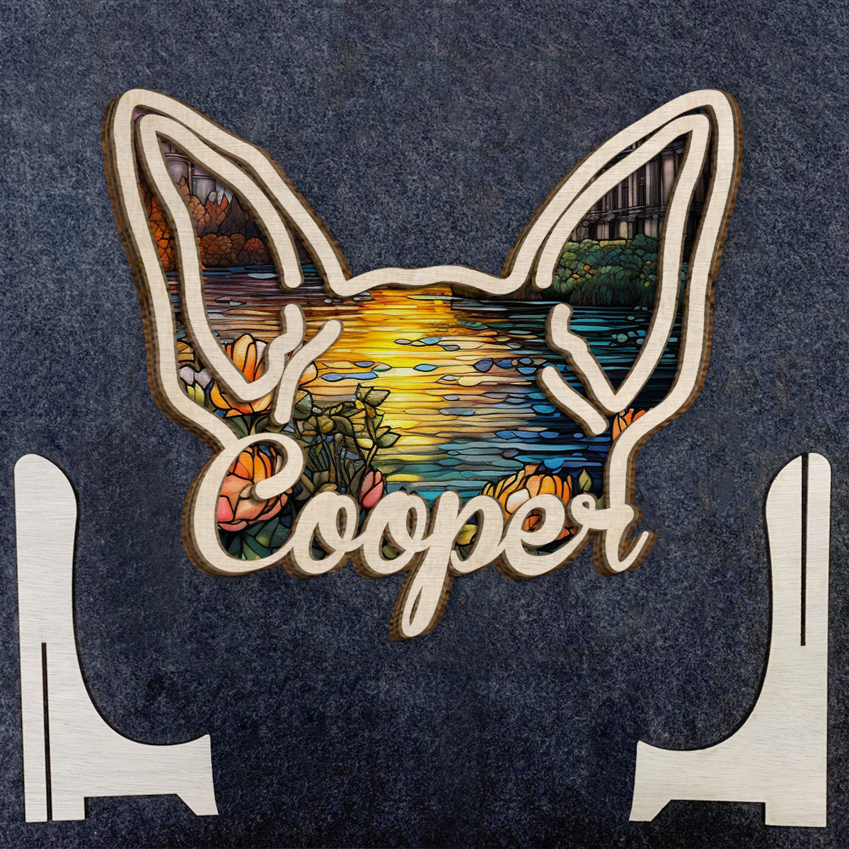 Dog Ears - Gift for dog lovers - Personalized 2 Layered Wood Sign / Wood Plaque