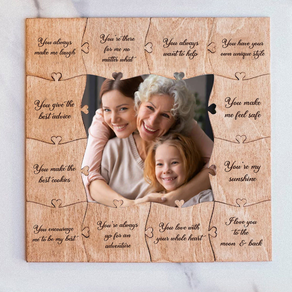 Reason Why I Love You Grandma - Gift for grandma - Personalized Picture Wooden Puzzle