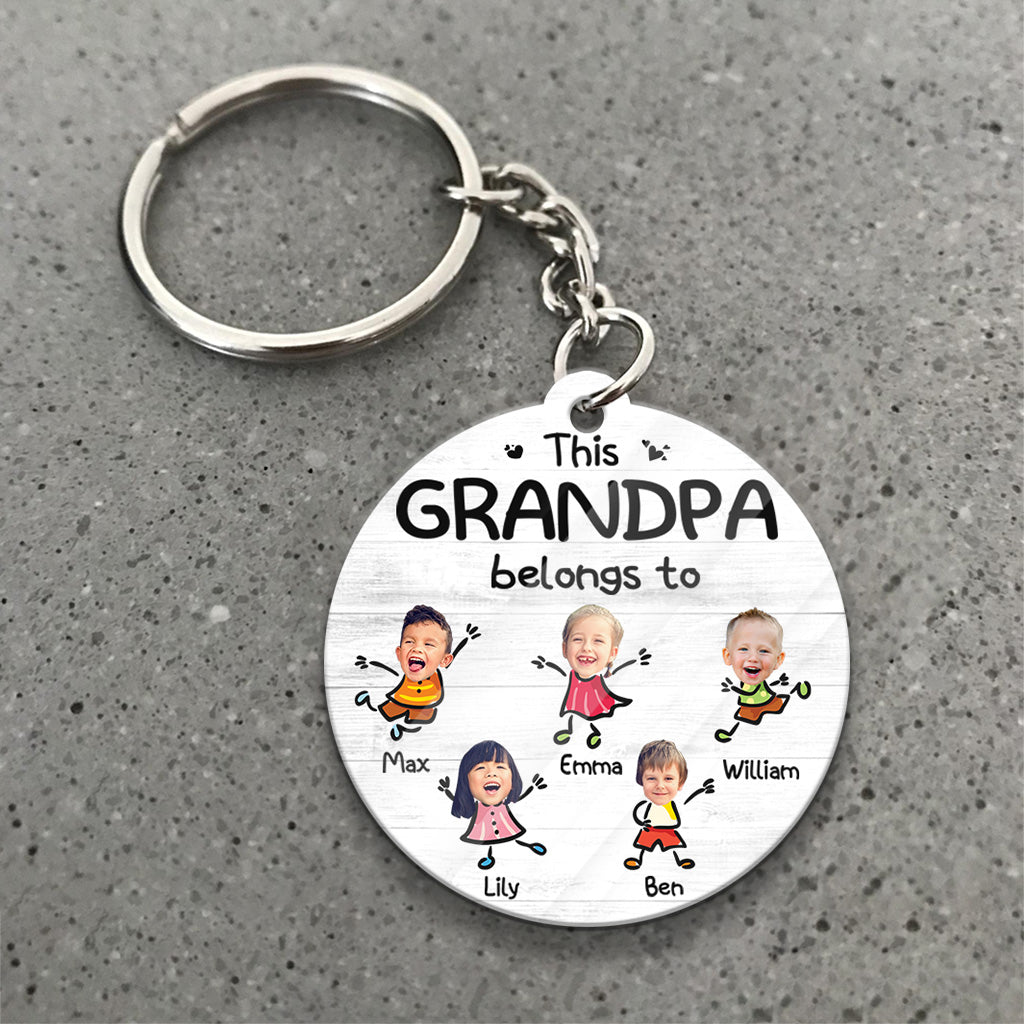 This Grandpa Belongs To - Personalized Grandpa Keychain
