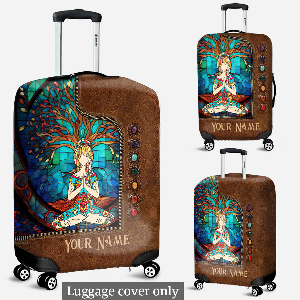 Namaste Green - Personalized Yoga Luggage Cover