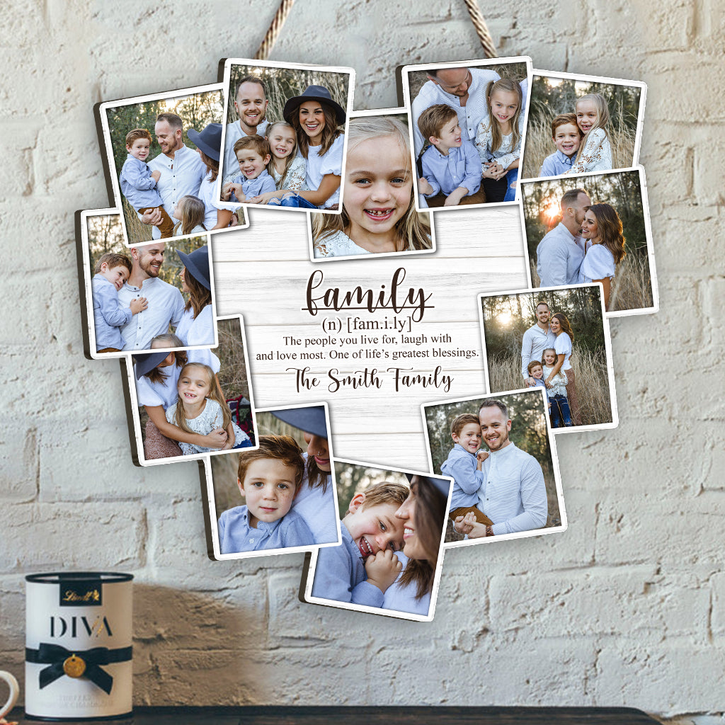 Family The People You Live For - Personalized Family Custom Shaped Wood Sign