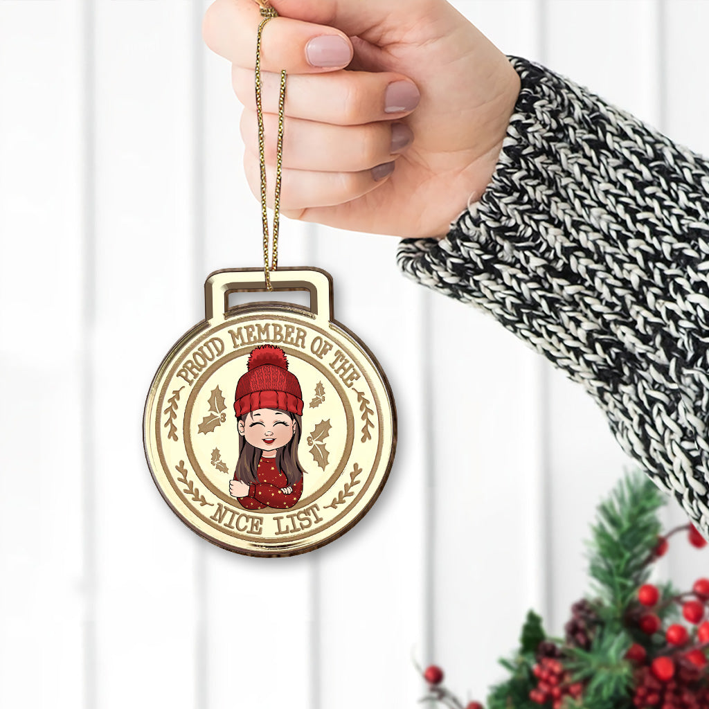 Nice List Medal - Personalized Kid Pop Out Ornament