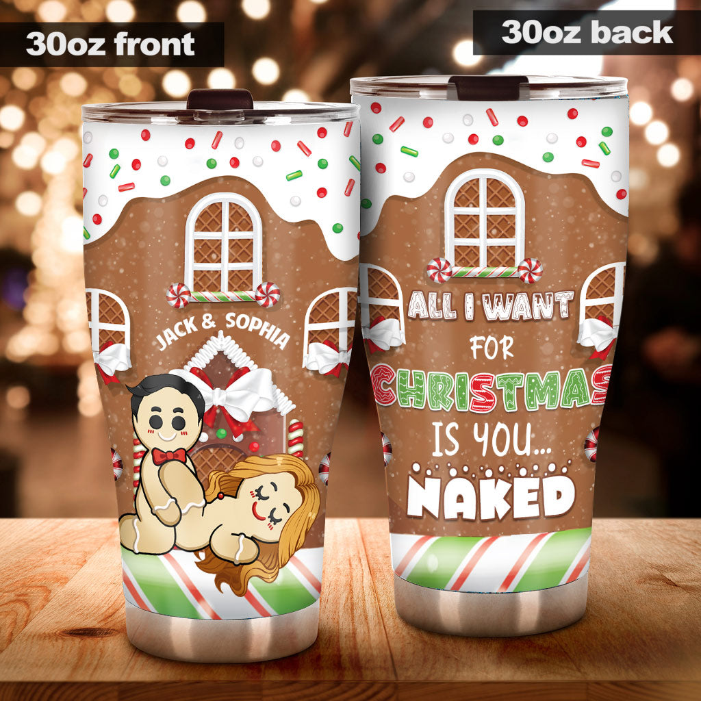All I Want For Christmas - Personalized Couple Tumbler
