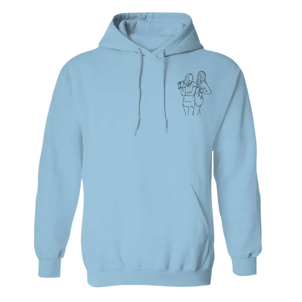 Custom Line Art - Personalized granddaughter Embroidered Hoodie