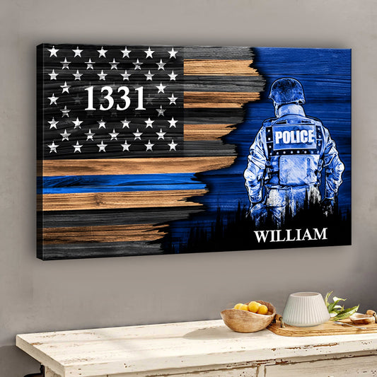 My Hero - Personalized Police Officer Canvas And Poster