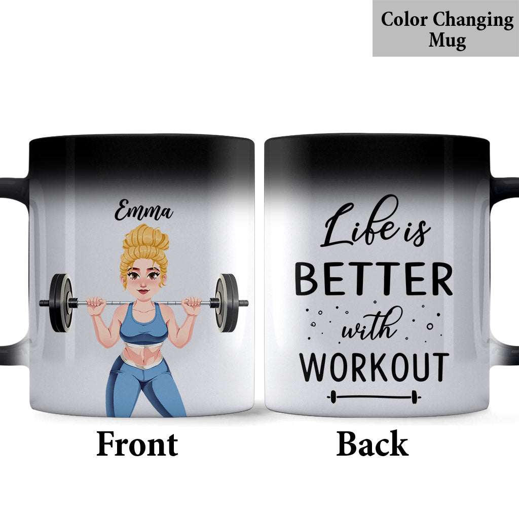 Life Is Better With Workout - Personalized Fitness Mug