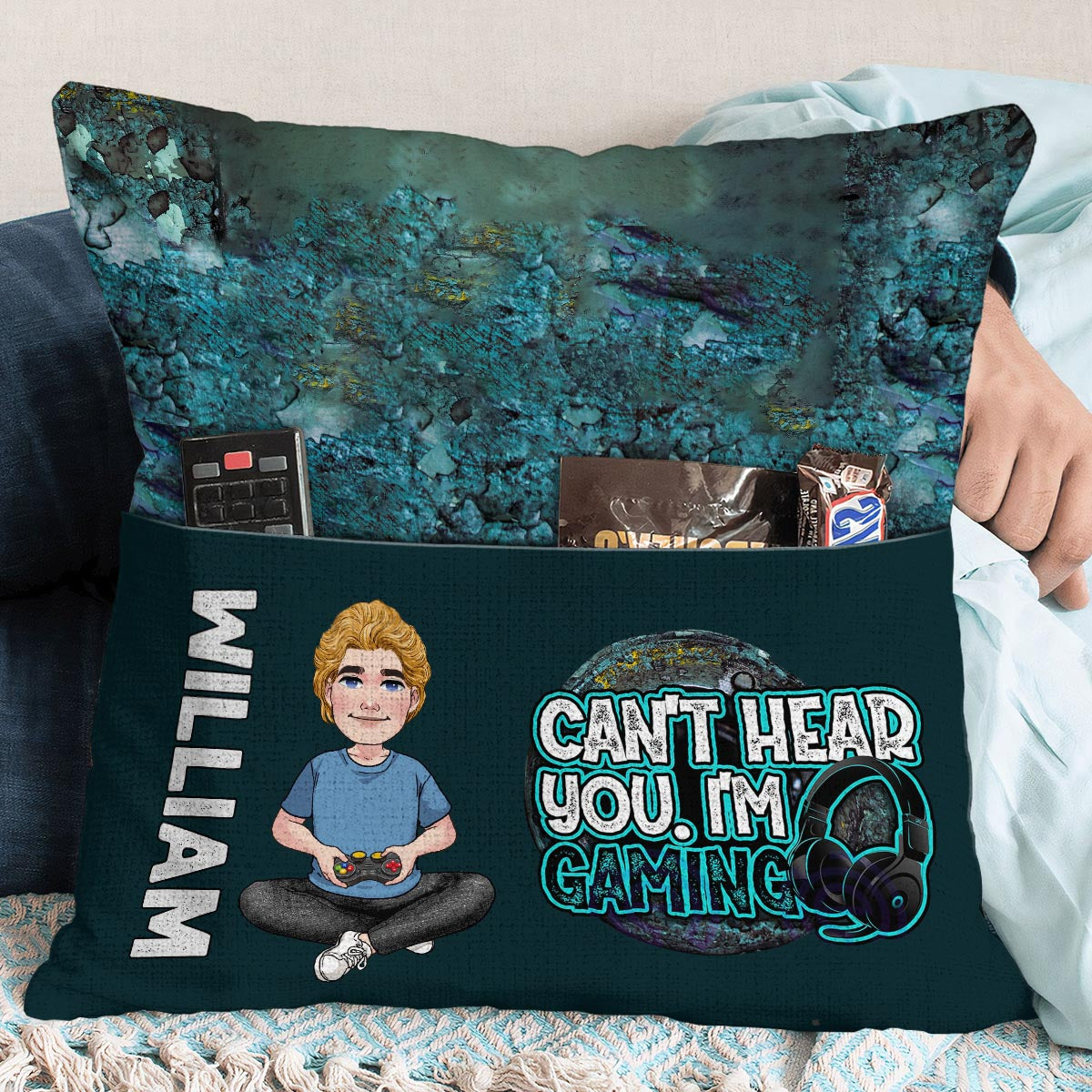 Can't Hear You I'm Gaming - Personalized Video Game Pocket Pillow