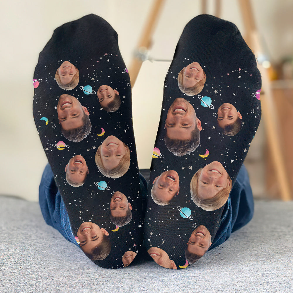 Custom Face Galaxy - Personalized Family Socks
