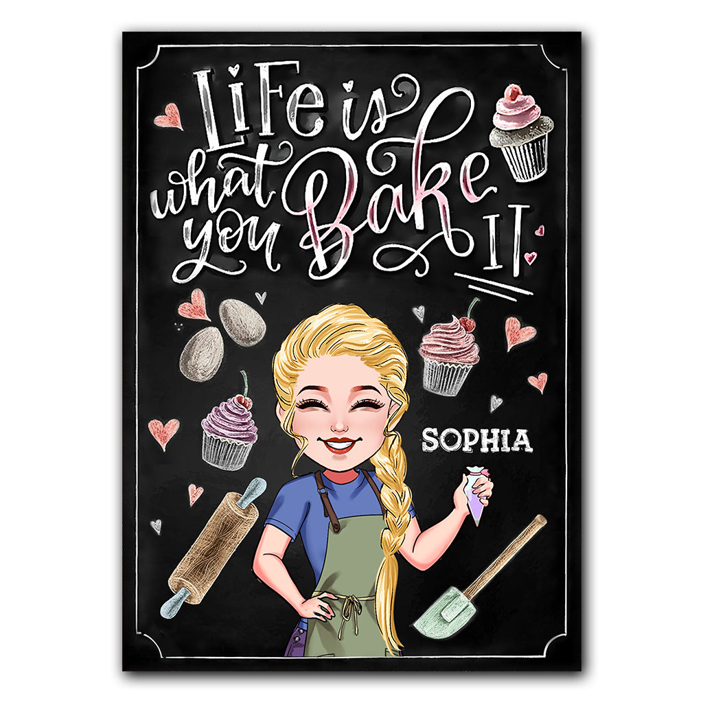 Life Is What You Bake It - Personalized Baking Rectangle Metal Sign