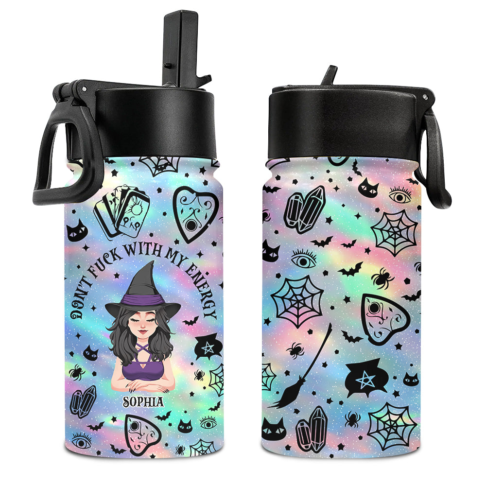 Don't F With My Energy - Personalized Witch Kids Water Bottle