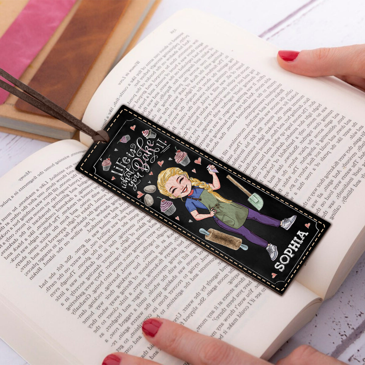 Life Is What You Bake It - Personalized Baking Leather Bookmark