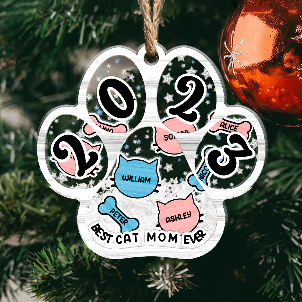 Best Dod Mom / Cat Mom / Dog Dad / Cat Dad Ever - Gift for dog lovers, cat lover - Personalized 3 Layered Shaker Ornament