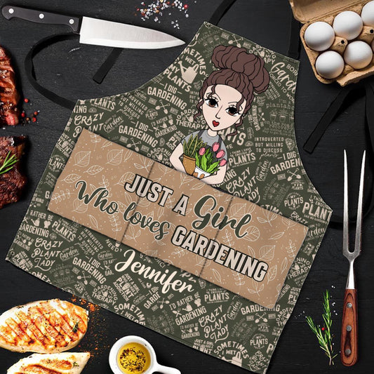 Just A Girl Who Loves Gardening - Personalized Gardening Apron