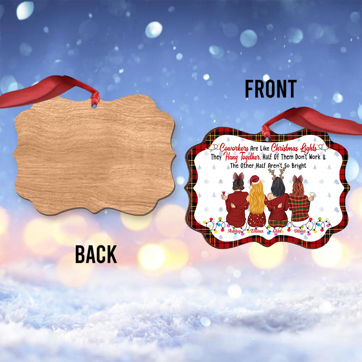 Coworkers Are Like Christmas Lights - Personalized Colleague Ornament