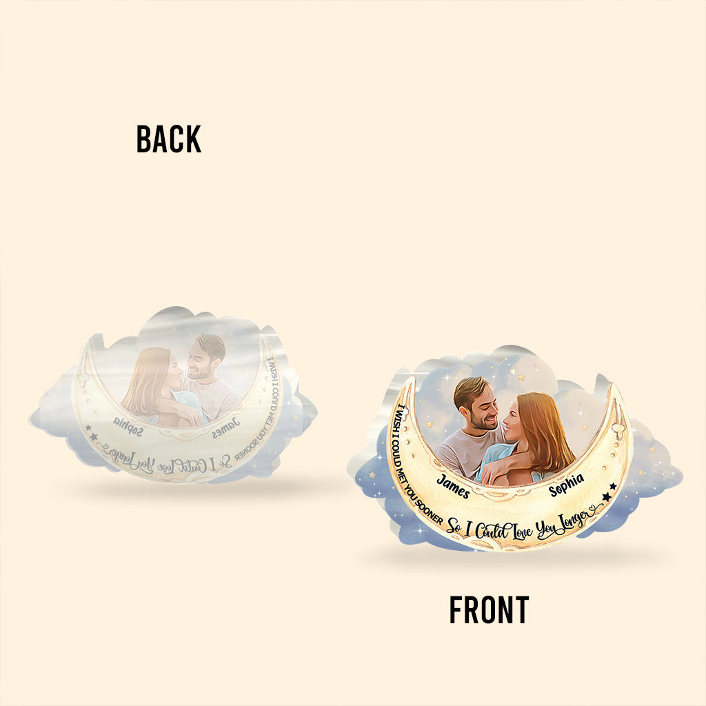 I Love You To The Moon And Back - Personalized Couple Custom Shaped Acrylic Plaque