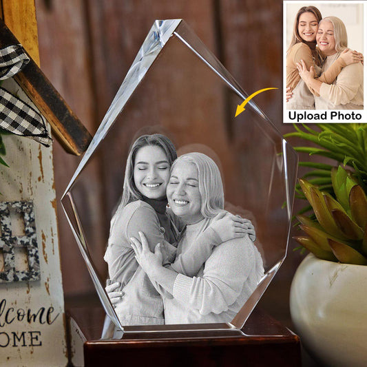 Custom Photo - Personalized Grandma Laser Engraving 3D Iceberg Shaped Crystal Lamp