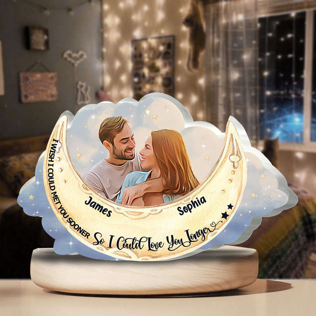 I Love You To The Moon And Back - Personalized Couple Custom Shaped Acrylic Plaque
