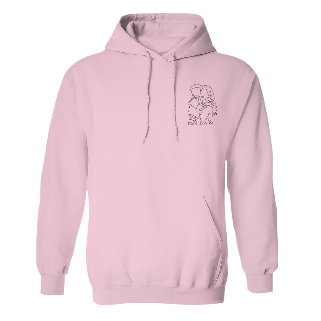 Custom Line Art - Personalized Aunt Embroidered Hoodie