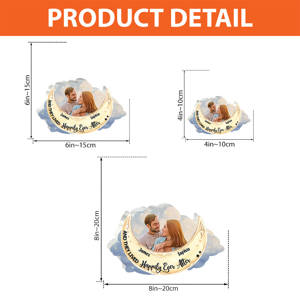 I Love You To The Moon And Back - Personalized Couple Custom Shaped Acrylic Plaque