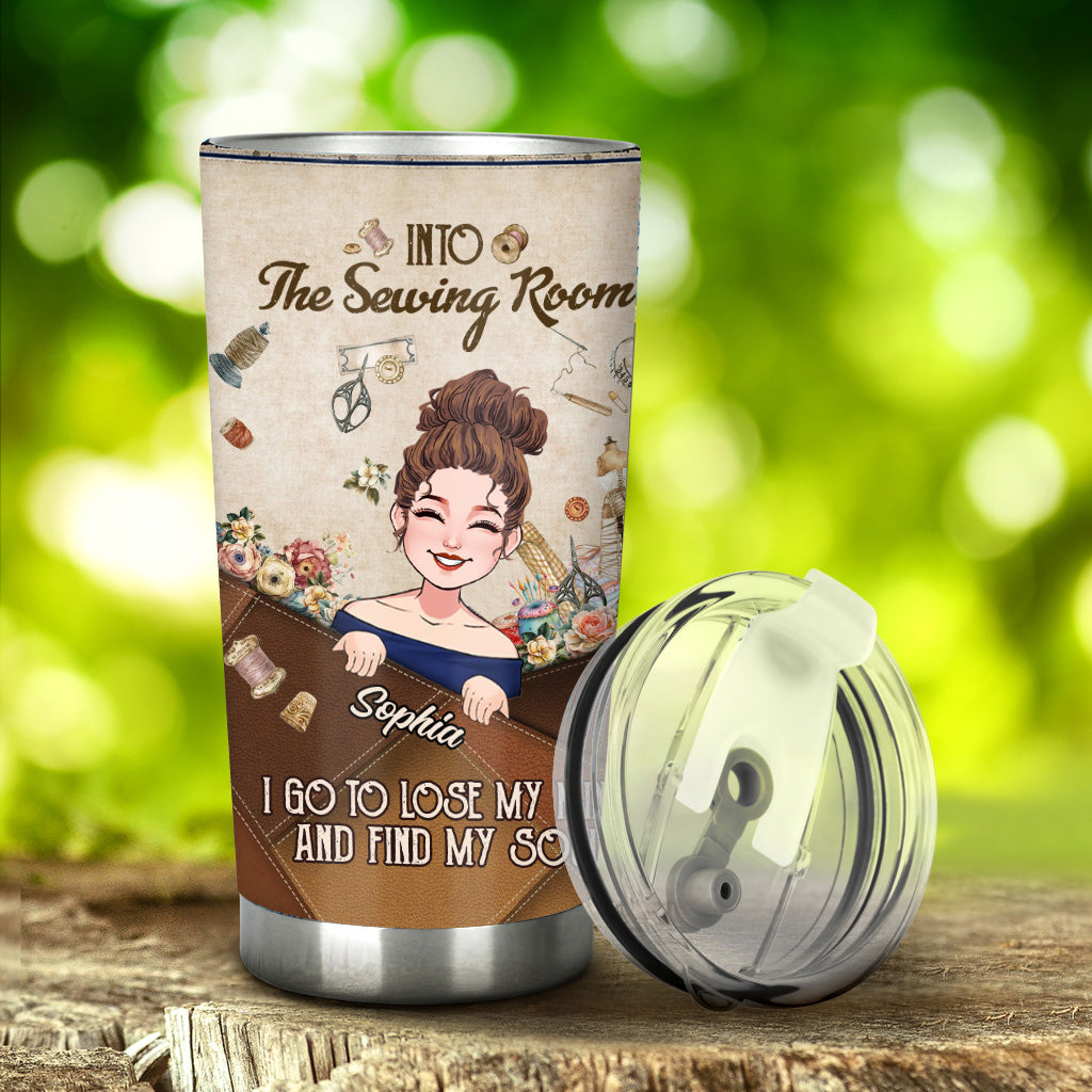 And Into The Sewing Room I Go - Personalized Sewing Tumbler